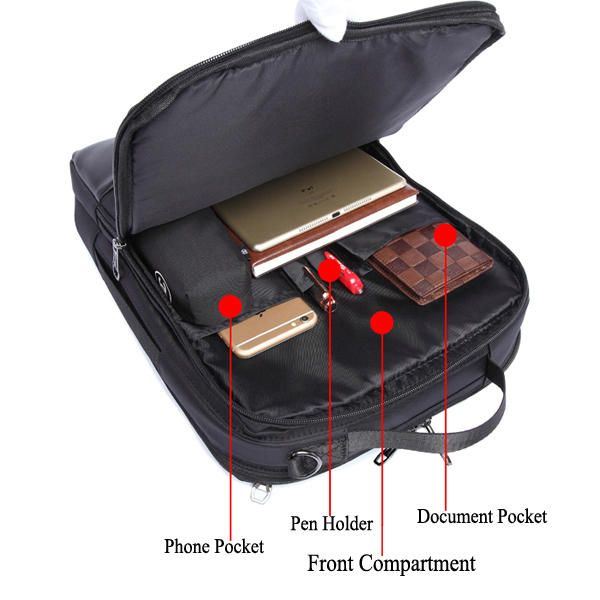 16.5 Tuuman Kannettava Monitoiminen Miesten Nailonreppu Liikematkakäsilaukku Crossbody Bag