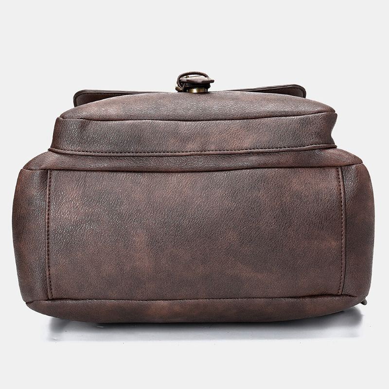 Miehet Naiset Pu Nahka Vintage Suuri Captial Reppu Laptop Laukut Koululaukku Olkalaukut