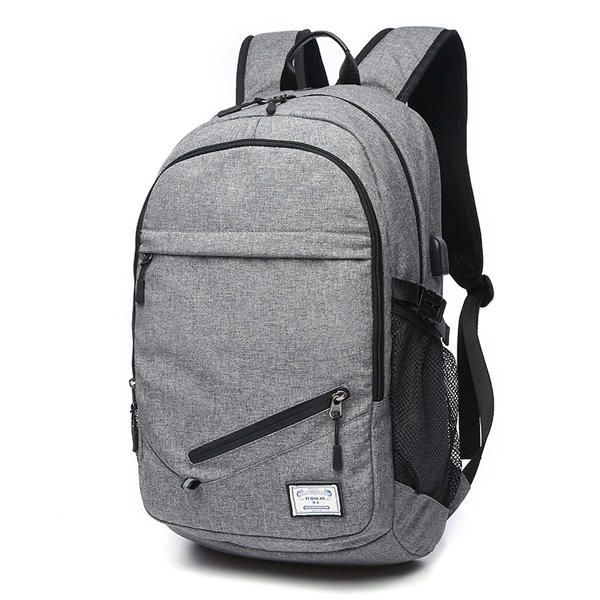 Miesten Canvas Monitoimiurheilulaukku Rento Reppu 17 Tuuman Koripalloreppu Usb-latausportilla