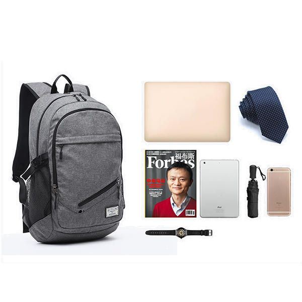 Miesten Canvas Monitoimiurheilulaukku Rento Reppu 17 Tuuman Koripalloreppu Usb-latausportilla