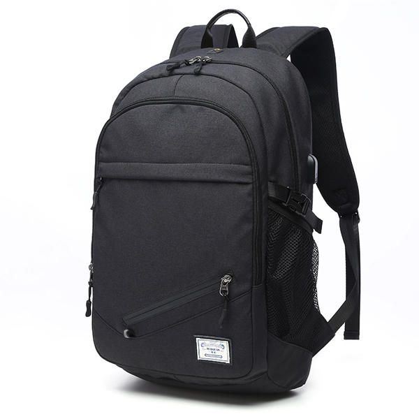 Miesten Canvas Monitoimiurheilulaukku Rento Reppu 17 Tuuman Koripalloreppu Usb-latausportilla