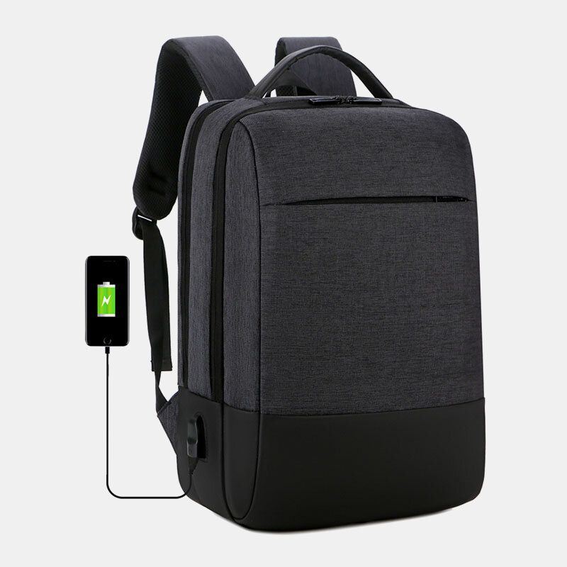 Miesten Oxford 15.6 Tuuman Kannettavan Tietokoneen Usb-lataus Varkaudenesto Kannettavan Tietokoneen Laukku Reppu