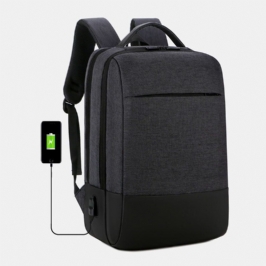 Miesten Oxford 15.6 Tuuman Kannettavan Tietokoneen Usb-lataus Varkaudenesto Kannettavan Tietokoneen Laukku Reppu