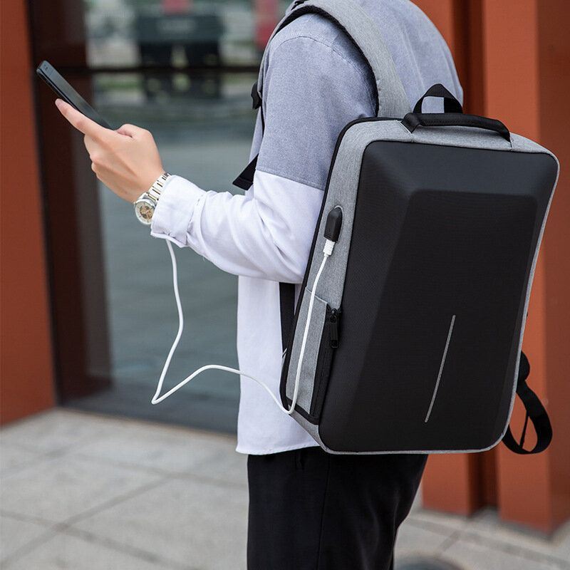 Miesten Oxford-kangas Suuri Kapasiteetti Vedenpitävä Usb-lataus 16 Tuuman Kannettavan Tietokoneen Laukku Varkaudenesto Business Outdoor Käsilaukku Reppu