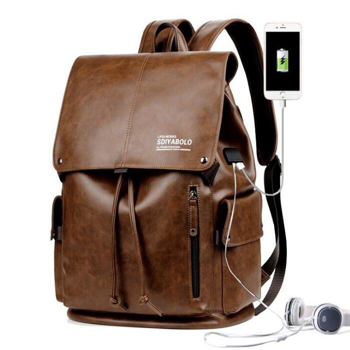 Miesten Solid Casual Multifunction Fashion -reppu Kannettavalle Tietokoneelle