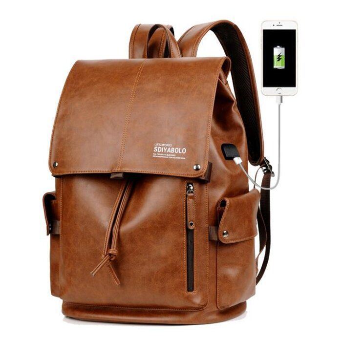 Miesten Solid Casual Multifunction Fashion -reppu Kannettavalle Tietokoneelle