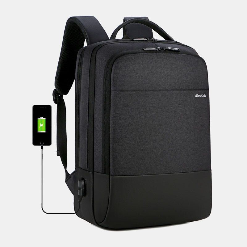 Miesten Suuren Kapasiteetin Vedenpitävä Usb-lataus 15.6 Tuuman Kannettavan Tietokoneen Laukku Business Outdoor -reppu