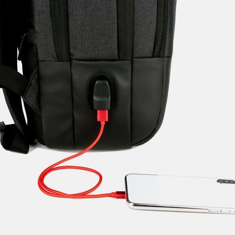 Miesten Suuren Kapasiteetin Vedenpitävä Usb-lataus 15.6 Tuuman Kannettavan Tietokoneen Laukku Business Outdoor -reppu
