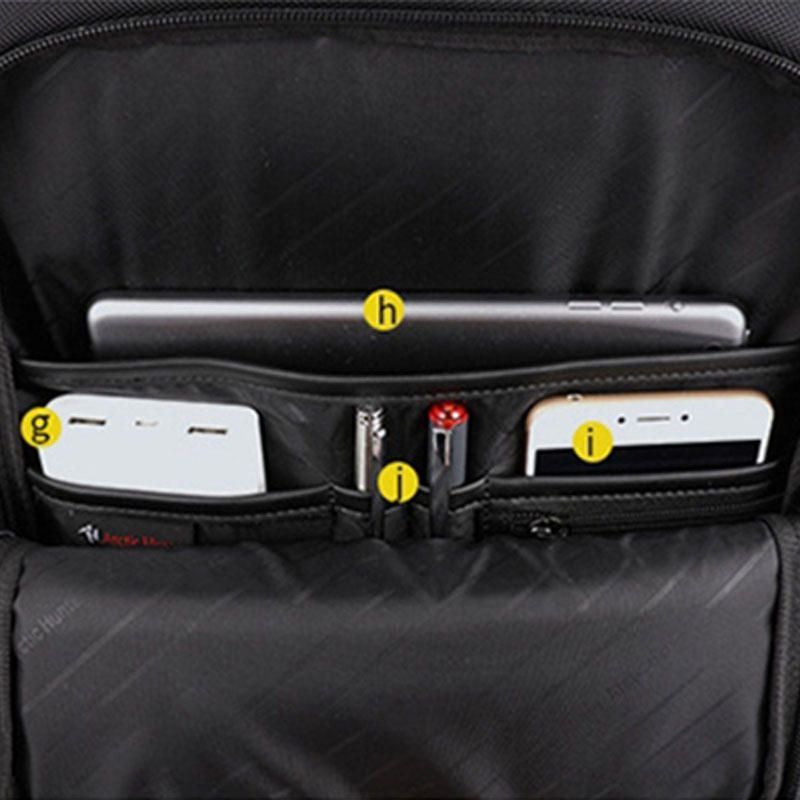 Miesten Suuri Kapasiteetti Mukti-kerroksen Vedenpitävä Monitoimireppu Käsilaukku Usb-latausportilla