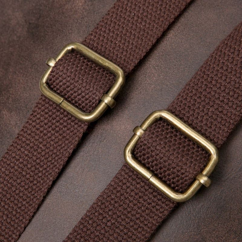 Miesten Tekonahka Suuri Tilavuus Monitaskuinen Kulutusta Kestävä Blackpack Rintalaukku Crossbody Laukku
