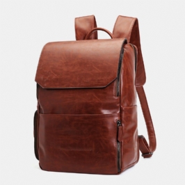 Miesten Unisex Isokokoinen Monitoimireppu Retro Pu-nahasta Riippumaton Kenkäasento Monitaskuinen 14 Tuuman Kannettavan Tietokoneen Laukku