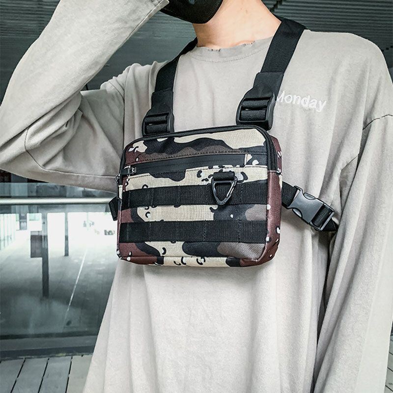 Miesten Unisex Oxford Kangasnaamiointi Tactical Cool Tooling Liivi Ulkoreppu Puhelinlaukku Parilaukku