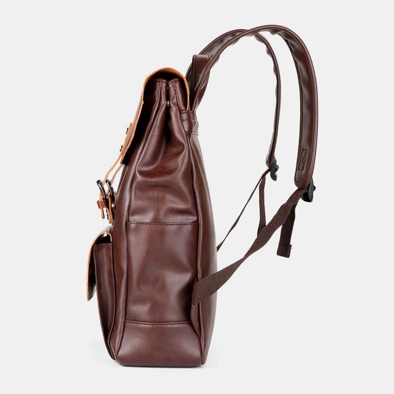 Miesten Unisex Pu-nahkainen Suuri Kapasiteetti Matkareppu Vintage Kannettavan Tietokoneen Laukku
