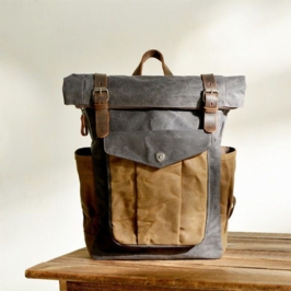 Miesten Vintage Canvas -matkalaukku Vedenpitävä Reppu Urheilullinen Kiipeilykassi