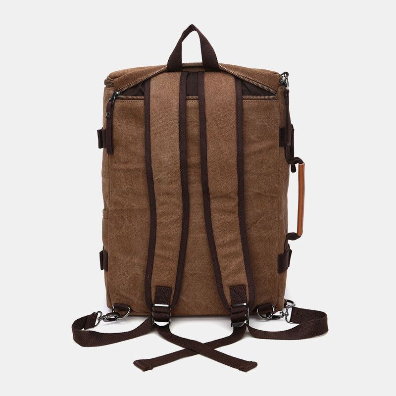 Miesten Vintage Canvas -monitoiminen Suuri Kapasiteetti Väriä Vastaava Matkareppu Kannettavan Tietokoneen Laukku