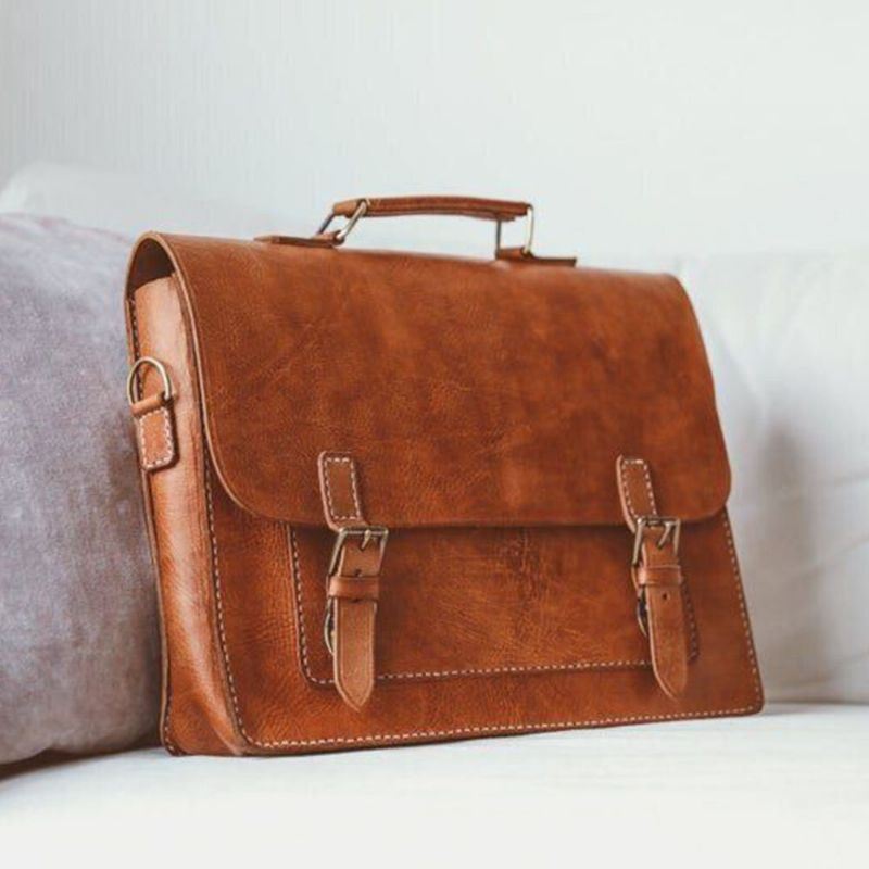 Miesten Vintage Monitoiminen 14 Tuuman Kannettavan Tietokoneen Laukku Suuri Tilavuus Vedenpitävä Reppu Crossbody Laukku Olkalaukku