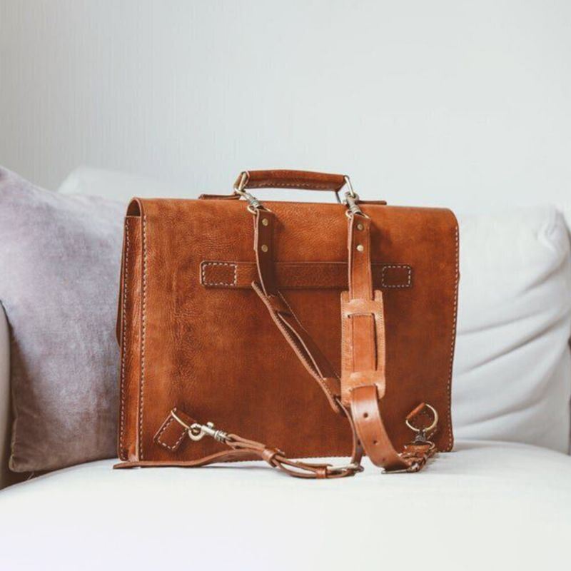 Miesten Vintage Monitoiminen 14 Tuuman Kannettavan Tietokoneen Laukku Suuri Tilavuus Vedenpitävä Reppu Crossbody Laukku Olkalaukku