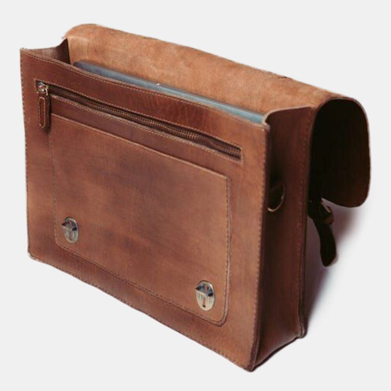 Miesten Vintage Monitoiminen 14 Tuuman Kannettavan Tietokoneen Laukku Suuri Tilavuus Vedenpitävä Reppu Crossbody Laukku Olkalaukku