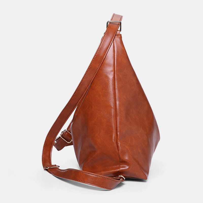 Naiset Öljyvaha Nahka Suurikapasiteettinen Reppu Olkalaukku Crossbody Laukku Kukkaro Vaippalaukku Hobo Bag Hobo Bag