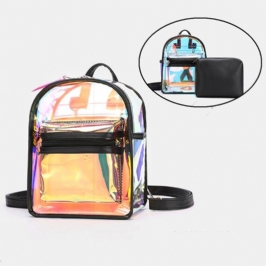 Naisten 2kpl Läpinäkyvä Jelly Multi-carry Mini Reppu Crossbody Laukku Käsilaukku