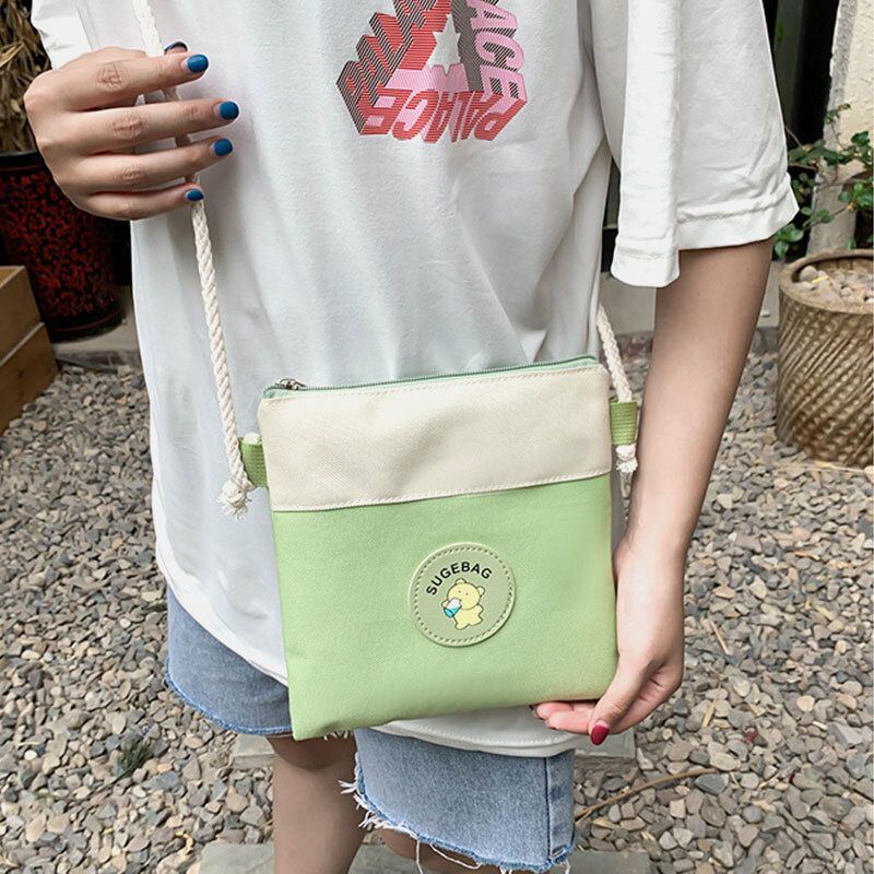 Naisten 4 Kpl Canvas Preppy Monitoiminen Yhdistelmälaukku Kanta Suurikapasiteettinen Reppu Crossbody Clutch Lompakko