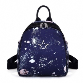 Naisten Nailon Galaxy Pattern Kevyt Reppu