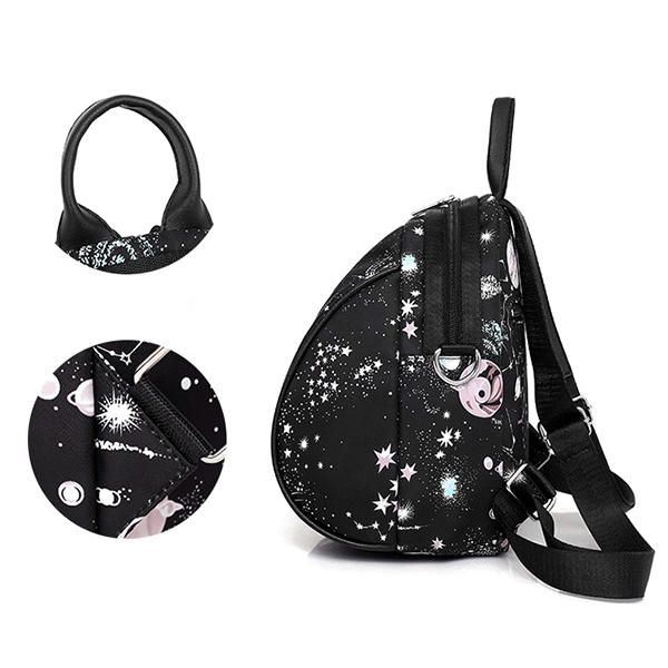 Naisten Nailon Galaxy Pattern Kevyt Reppu