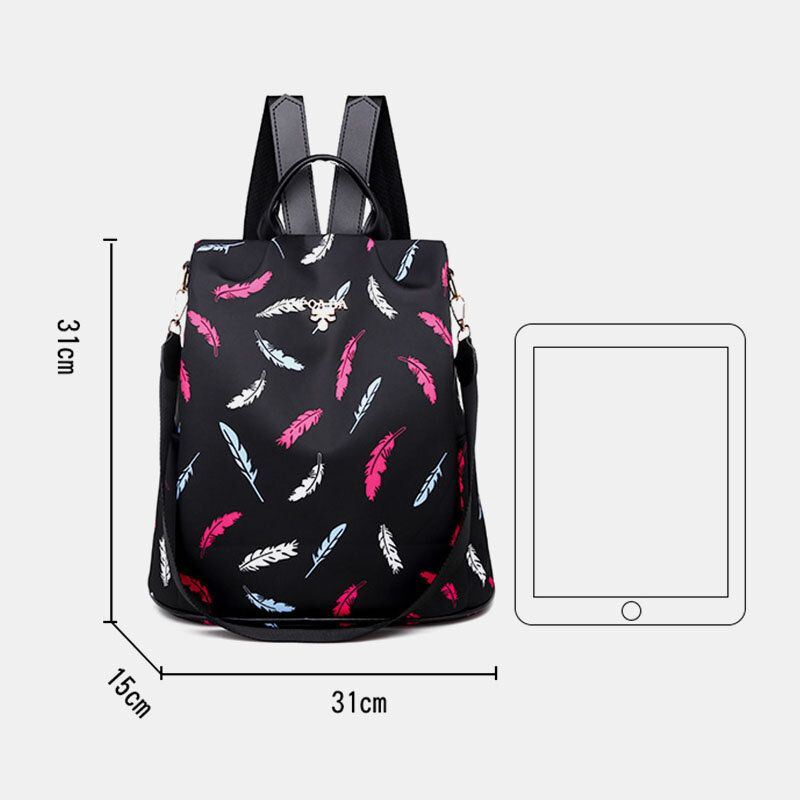 Naisten Oxford Feather Light Varkaudenesto Vedenpitävä Ulkokäyttöinen Multi-carry Matkalaukku Olkalaukku Reppu