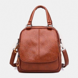 Naisten Pu Nahka Multi-carry Vintage Vedenpitävä Crossbody Laukku Olkalaukku Reppu