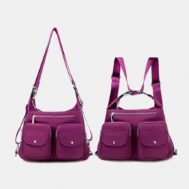 Naisten Vedenpitävä Multi-carry Monitaskuinen Kiinteä Crossbody Laukku Reppu