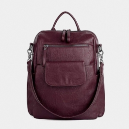 Naisten Yksivärinen Vedenpitävä Monikantainen Reppu Suuri Kapasiteetti Takavarkaudenesto Tasku Olkalaukku Crossbody Laukku