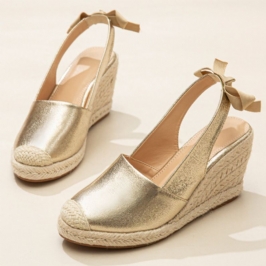 Naisten Isokokoiset Metalliset Umpinaiset Espadrillit Slingback Wedeges -sandaalit