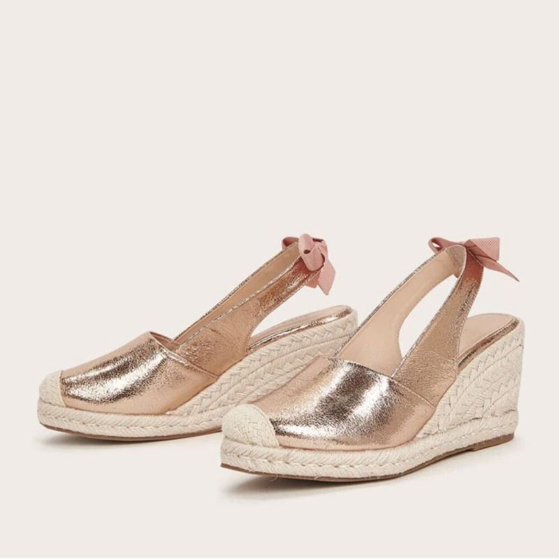Naisten Isokokoiset Metalliset Umpinaiset Espadrillit Slingback Wedeges -sandaalit