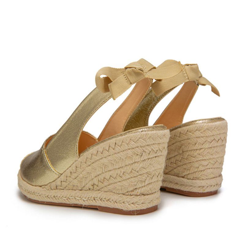 Naisten Isokokoiset Metalliset Umpinaiset Espadrillit Slingback Wedeges -sandaalit