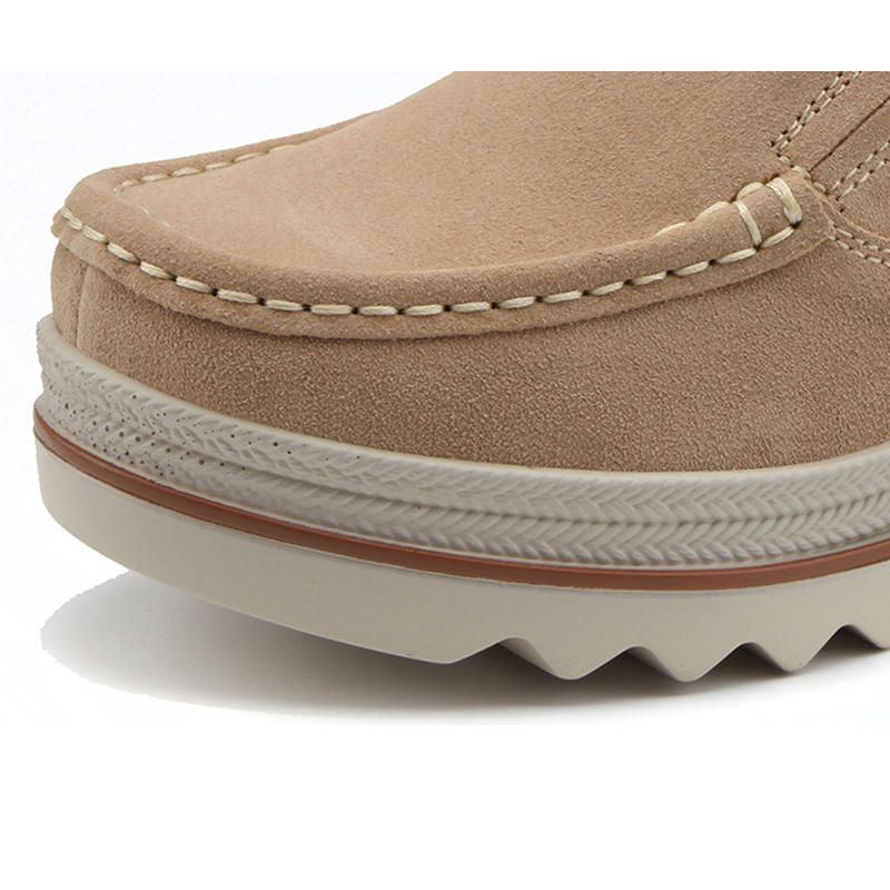 Naisten Mokkanahka Hengittävä Slip On Platforms Vapaa-ajan Kengät