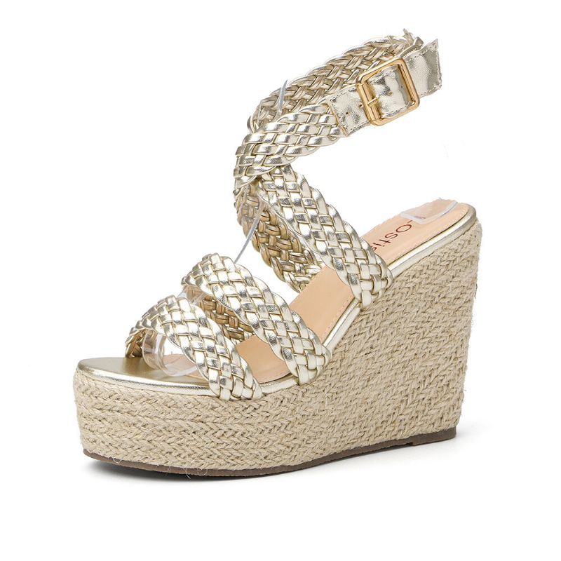 Naisten Punoshihna Espadrille Slingback Platform Sandaalit