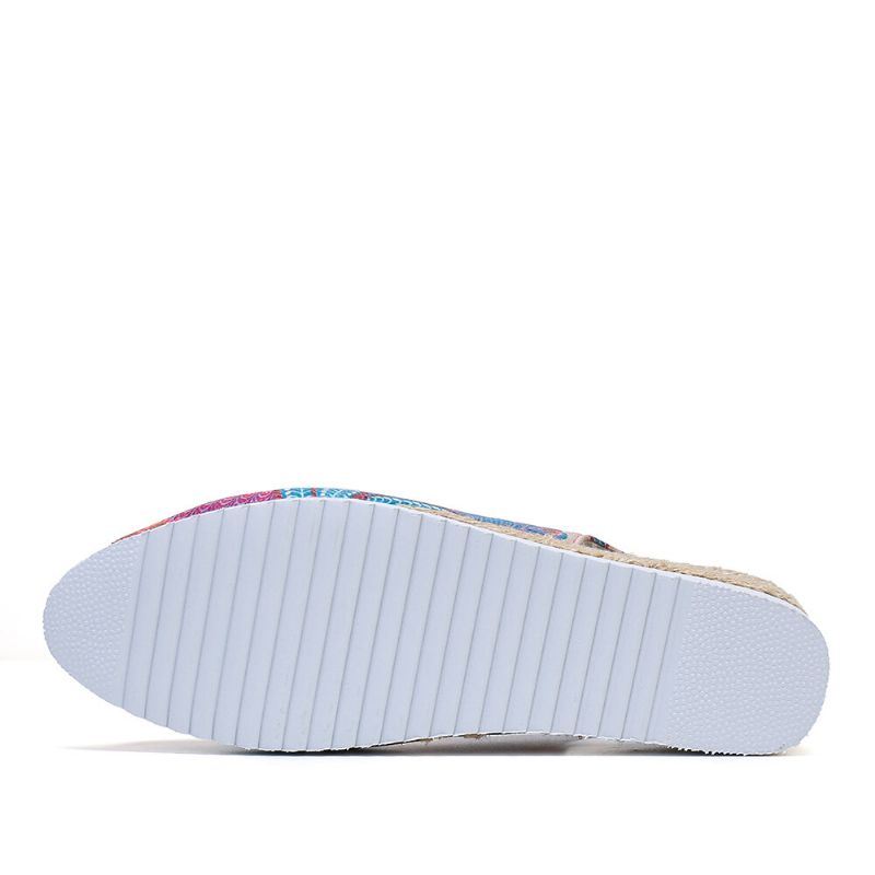 Naisten Riikinkukkokuvioinen Espadrille Mukavat Wedge Peep Toe Alustat