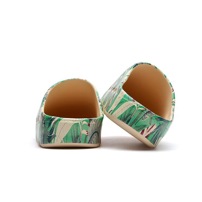 Miesten Pvc Kookospuukuvioinen Pehmeä Paksu Pohja Liukumaton Mukavat Hengittävät Kesällä Casual Slide Tossut