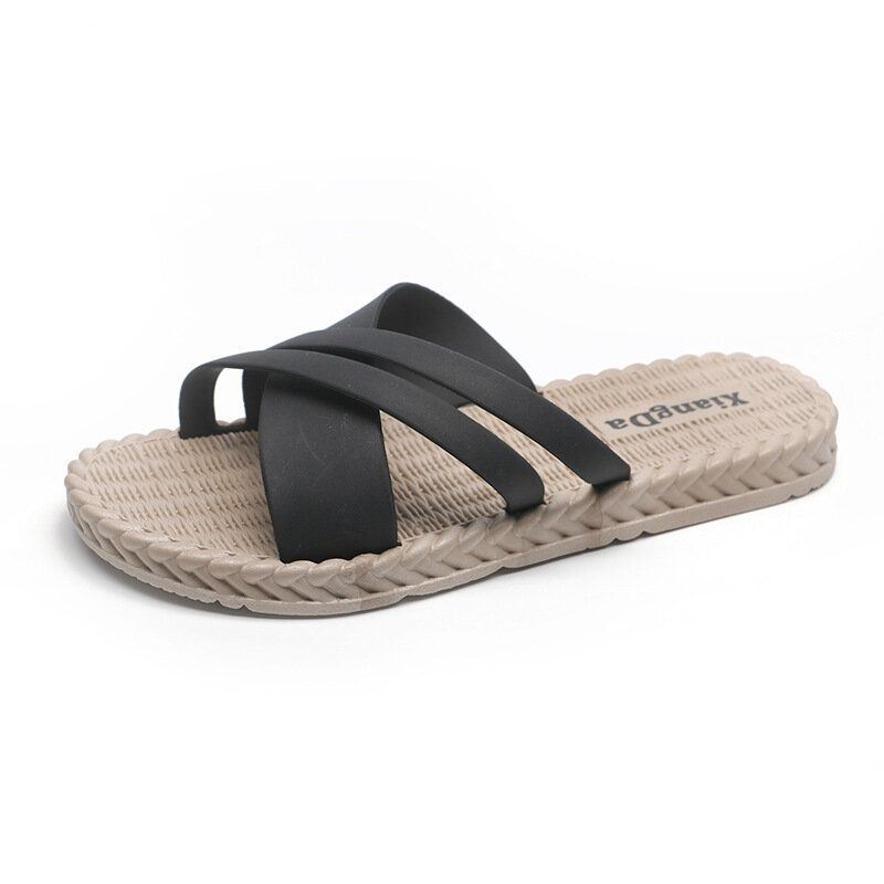 Naisten Pehmeä Pohja Yksivärinen Cross Strap Koti Kengät Tossut
