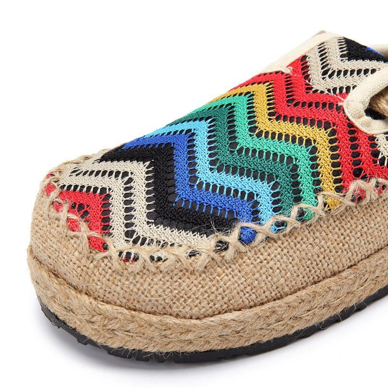 Naisten Sateenkaari-espadrillit Pellavaiset Selkänojat