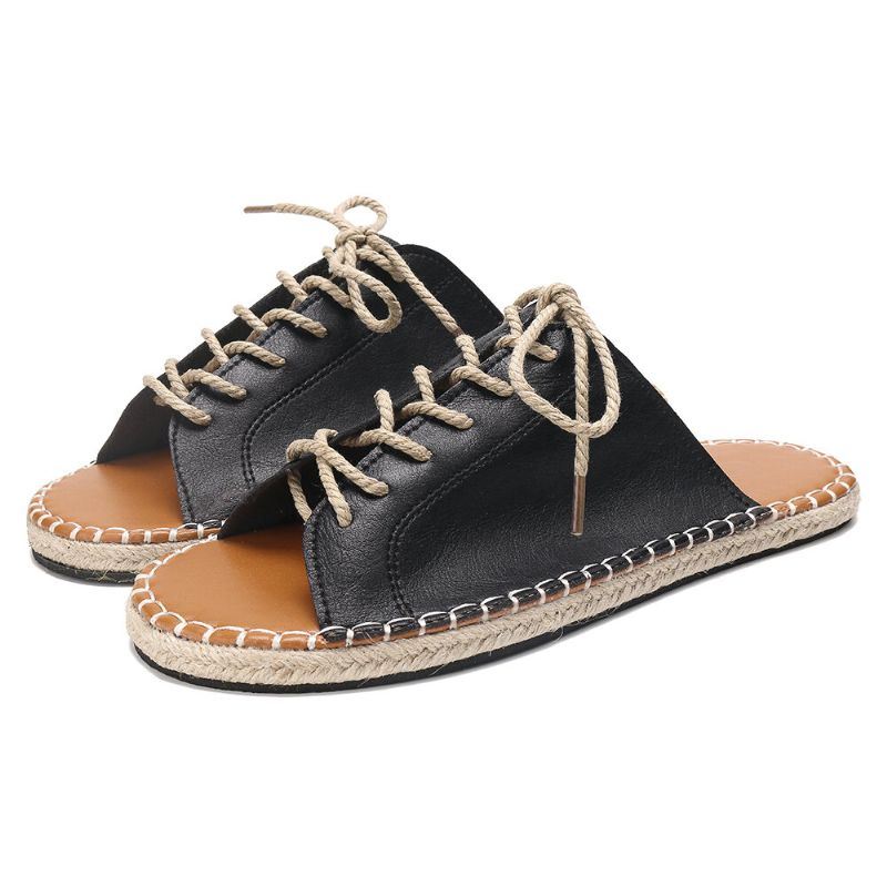 Suurikokoiset Naisten Rennot Peep Toe Olkaimet Espadrillit Litteät Sandaalit