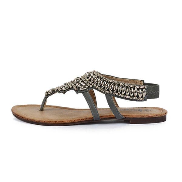 Naisten Bohemia-helmikoristeiset Retrovintage-rantasandaalit Peep Toe Slip On Litteät Sandaalit