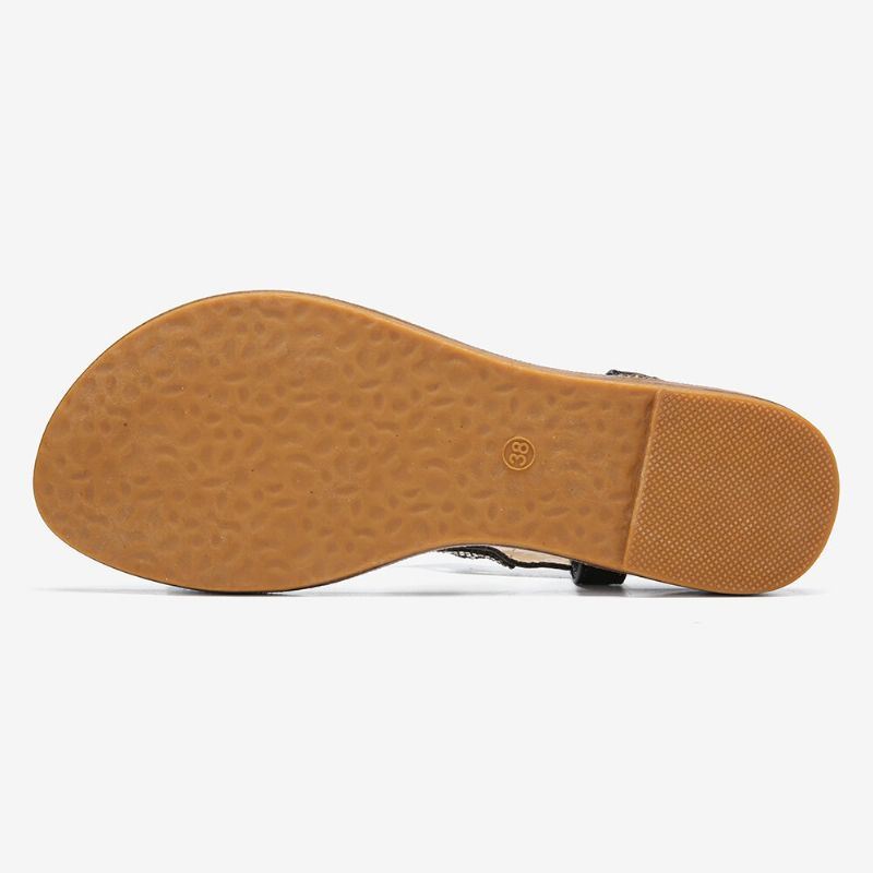 Naisten Bohemia Tekojalokivi Ontto Elastinen Slip On Rento Sandaalit