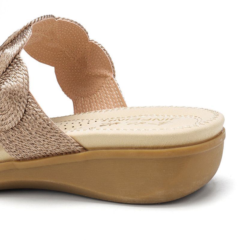 Naisten Bohemian Double Band Woven Rantasandaalit