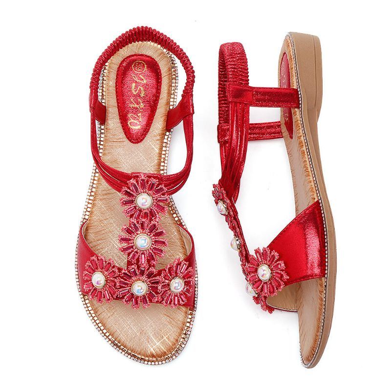 Naisten Bohemian Flowers -remmi Mukavat Sandaalit