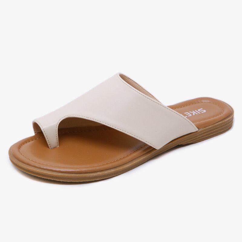 Naisten Clip Toe Pure Color -tasaiset Kesäsandaalit