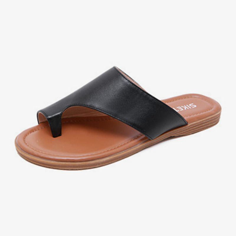 Naisten Clip Toe Pure Color -tasaiset Kesäsandaalit