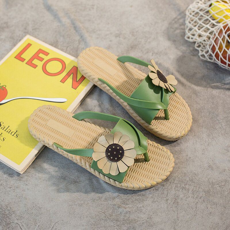 Naisten Clip Toe Sunflower Beach Hierontapohjat Slide Sandaalit