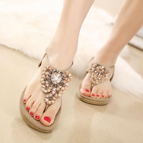 Naisten Diamond Bohemian Casual Outdoor Beach Kukkasandaalit