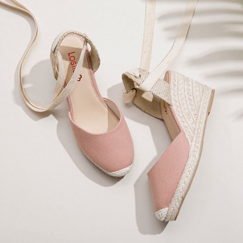 Naisten Espadrilles Strappy Rennot Summer Wedge Sandaalit